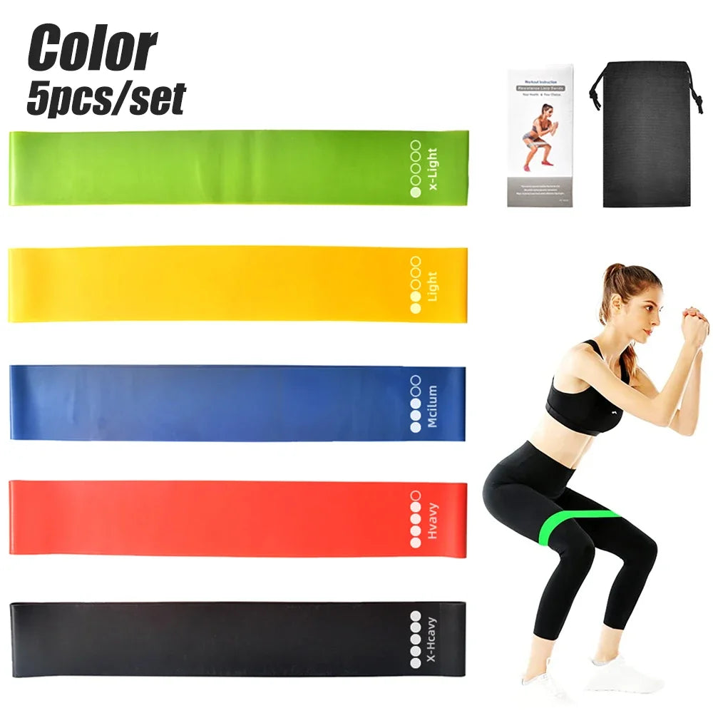 Resistance Bands Set,  5 Different Resistance Levels Elastic Band–Great Fitness Equipment for Training–Carrying Bag