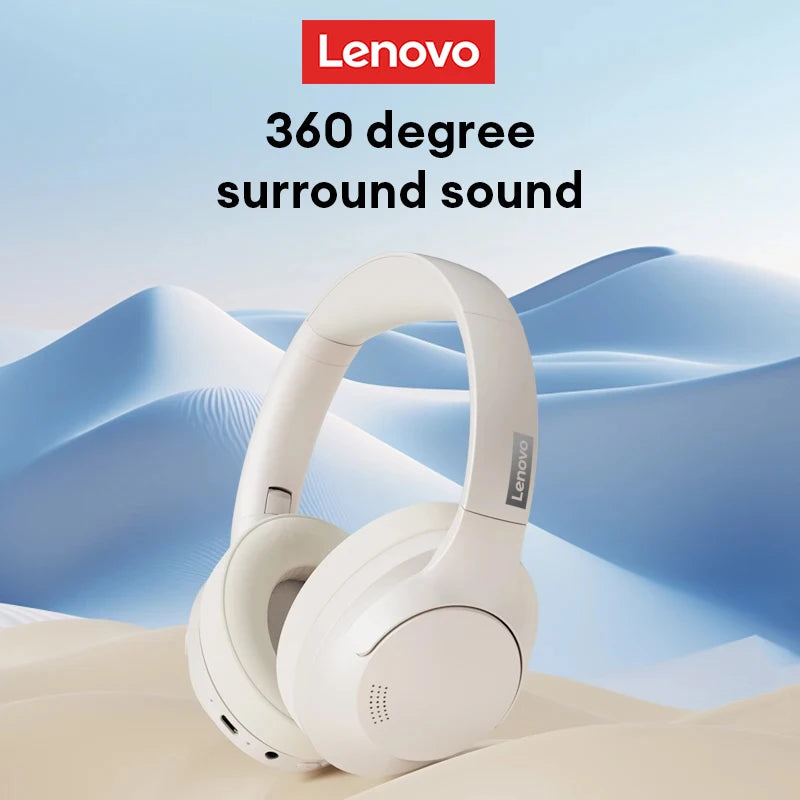 Lenovo Bluetooth, Noise Cancelling Headphones,  Over the Ear Headset, Workout Headphones, Both AUX Wired (detachable) and wireless