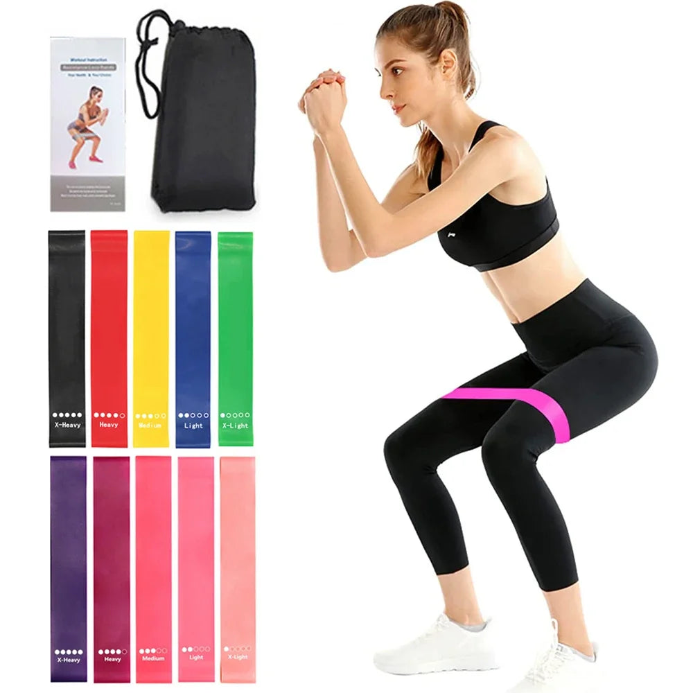 Resistance Bands Set,  5 Different Resistance Levels Elastic Band–Great Fitness Equipment for Training–Carrying Bag