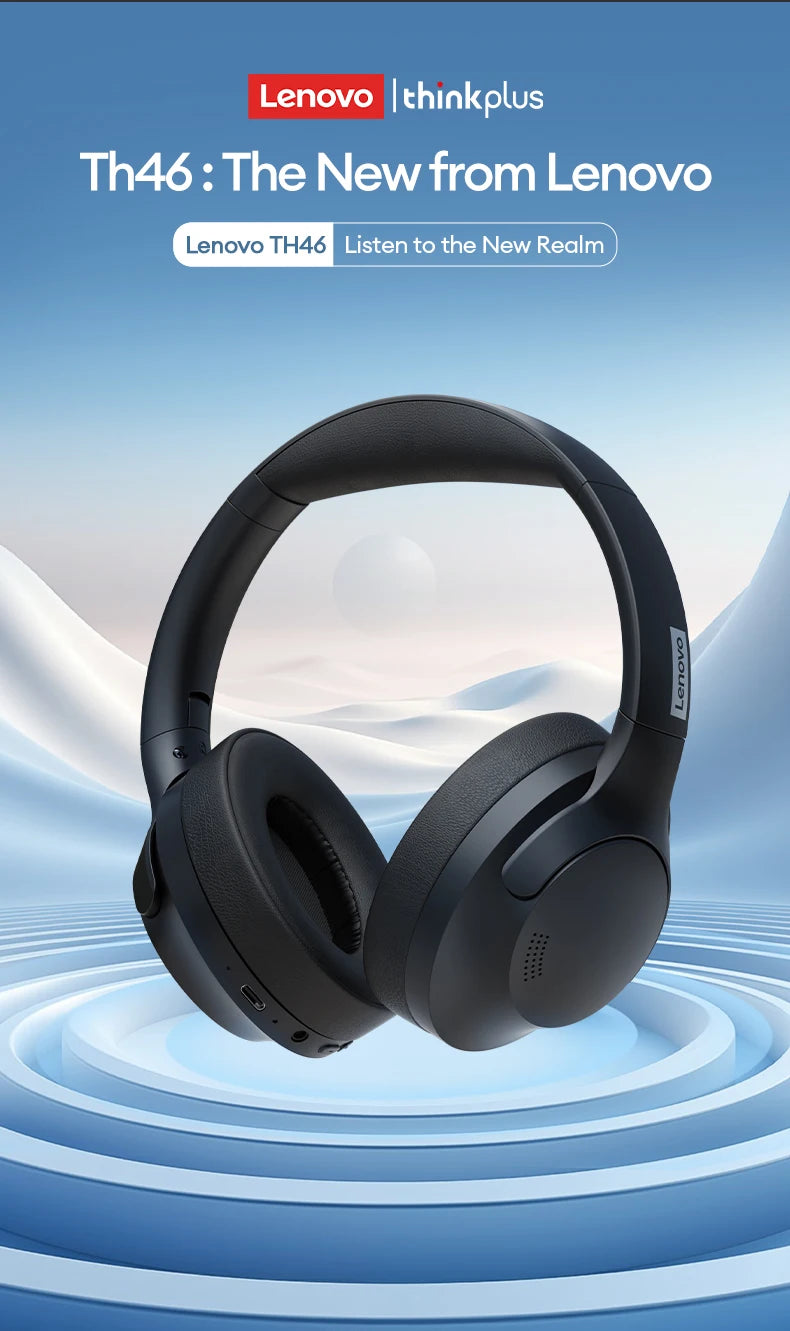 Lenovo Bluetooth, Noise Cancelling Headphones,  Over the Ear Headset, Workout Headphones, Both AUX Wired (detachable) and wireless